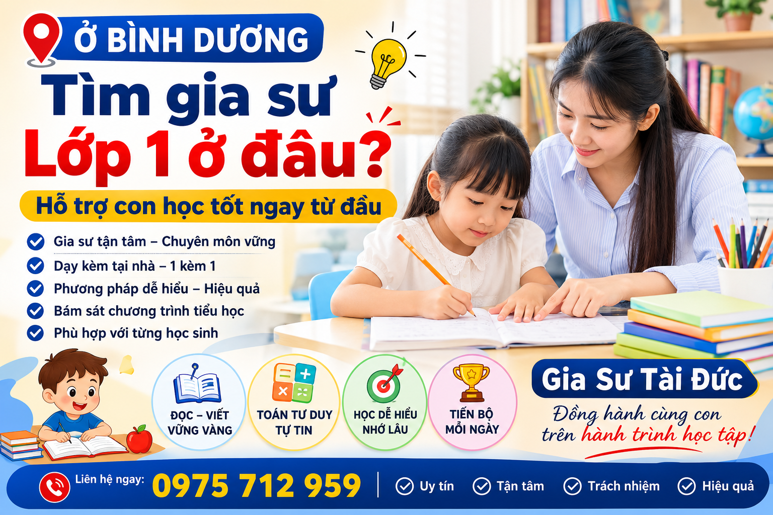 gia sư lớp 1 bình dương